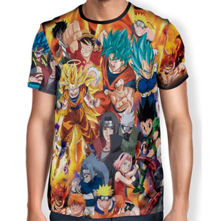 Camisa Full Print Especial - Best Animes em Oferta na Shopee