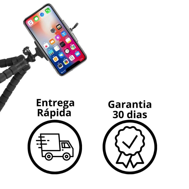 Mini tripé de mesa flexível suporte para celular / Tripe para câmera gira 360°grau