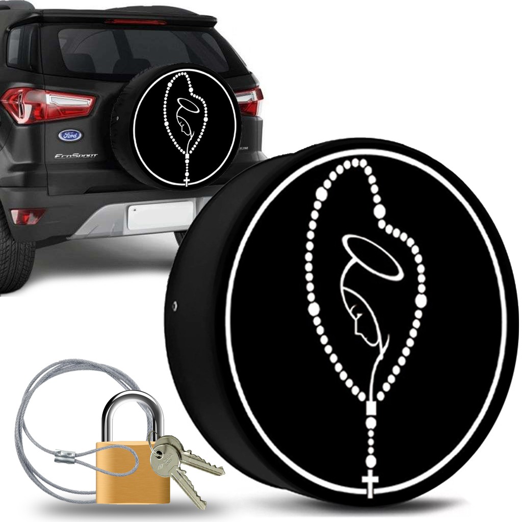 Capa Estepe EcoSsport Cross  Fox Spin Doblo Maria Terço Rosário com Cabo de Aço e Cadeado em Oferta na Shopee
