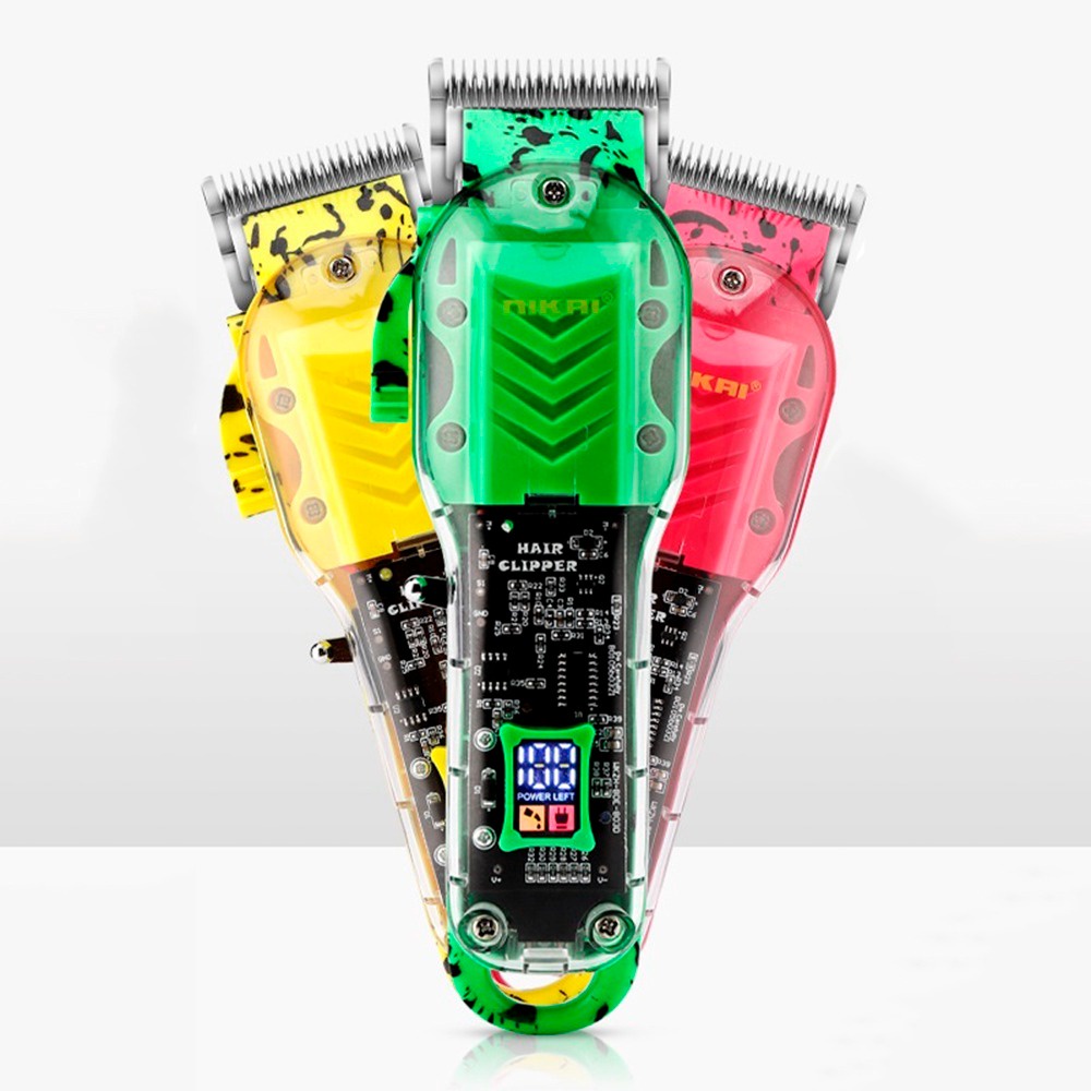Maquina Para Corte Sem Fio Cortador De Cabelo Hair Clipper Transparente ...