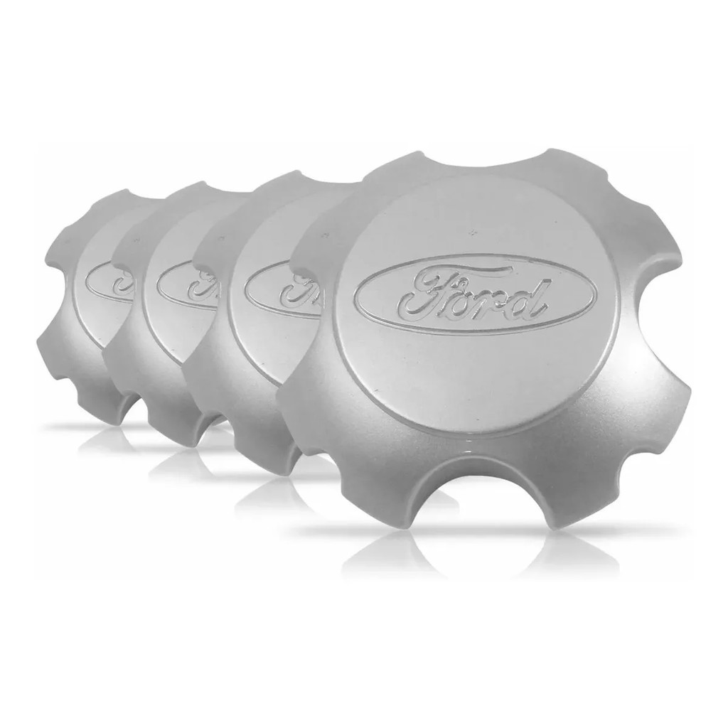 Kit Calotas Calotinhas Central Miolo Tampa de Roda Ford Ecosport  Prata 04 unid.