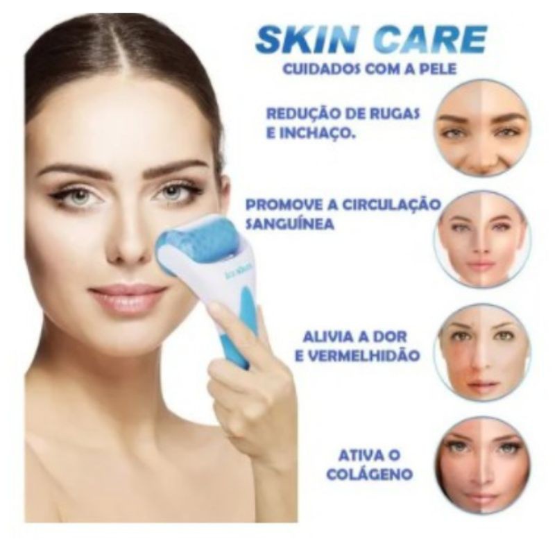 Massageador Facial E Corporal Ice Roller Rolo Drenagem Crioterapia Calmante Anti Rugas Shopee