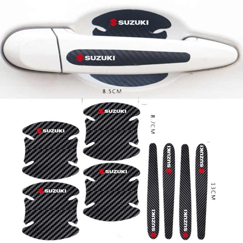 Para Suzuki Carbono Fibra Adesivos Maçaneta Da Porta Do Carro Proteger o Punho Do Carro Anti Protetor De Arranhões Para Suzuki Grand Vitara Jimny