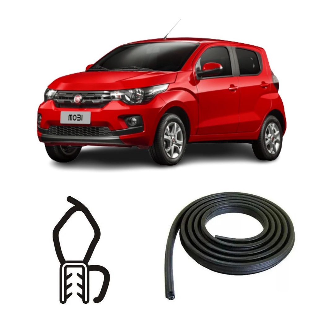 BORRACHA DO PORTA MALAS PRETA COM ABA FIAT MOBI em Oferta na Shopee