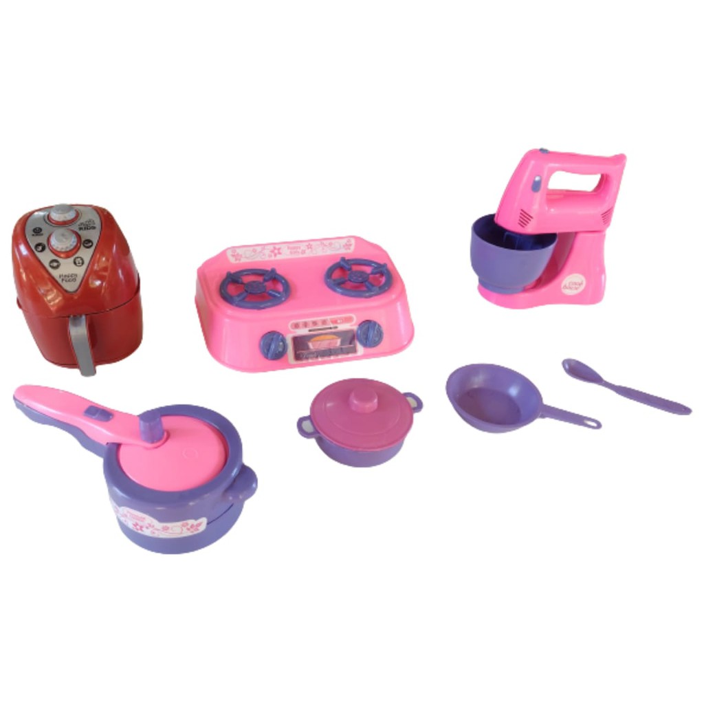 Cozinha Infantil Kit  Panelinhas de Brinquedo + Panela de Pressão + Fogão + Utensílios de Cozinha