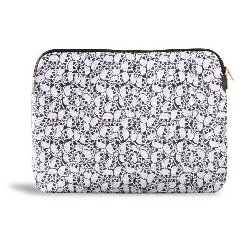 CASE BRANCO ESTAMPA CAVEIRAS NEOPRENE RELIZA 30X20 CM BOM ESTADO