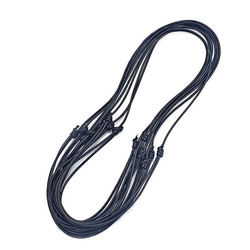 kit 1 2 3 4 colar corrente sem pingente para cordão preto ajustável artesanato muito lindo fio encerado