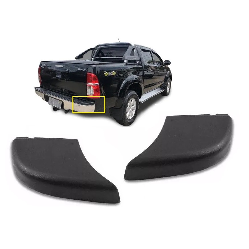 Ponteira parachoque Traseiro Hilux 2005 até 2015 Moldura acabamento Pisante traseiro Cantoneira traseira