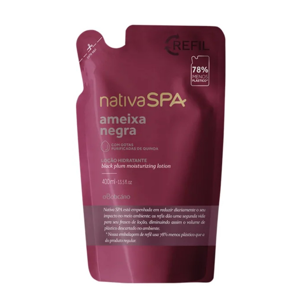 Refil Loção Desodorante Hidratante Corporal Nativa SPA Ameixa Negra 350ml