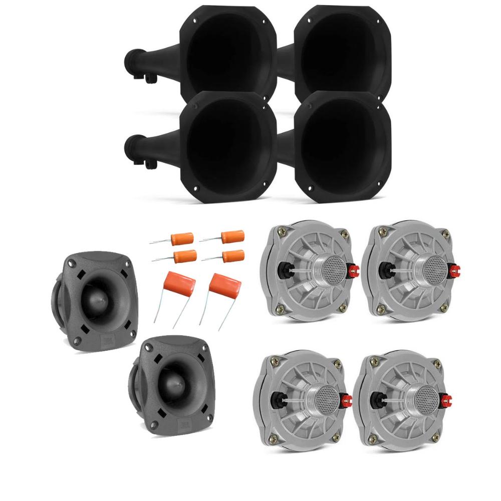 Kit 4 Driver D250x + 2 Tweeter ST200 JBL + 4 Corneta Curta