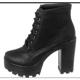 Bota Coturno Salto Alto Blogueira