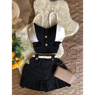 Conjunto Feminino Verão Short e Saia Top com Bojo c43