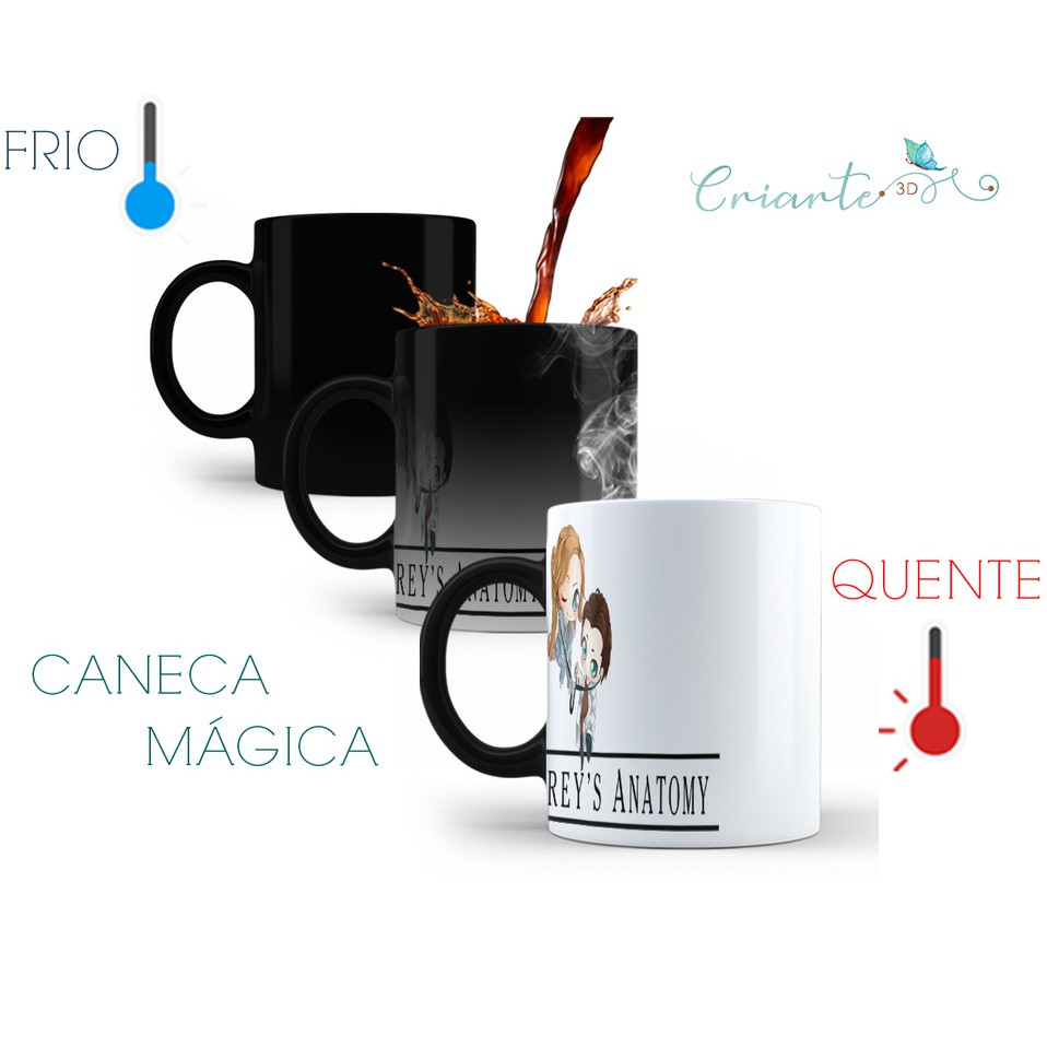 Caneca Porcelana Mágica Grey's Anatomy Mod 13