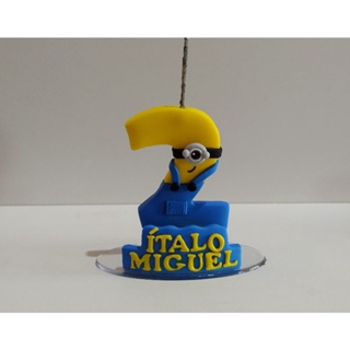 Vela Aniversário Minions Personalizada em Biscuit em Oferta na Shopee