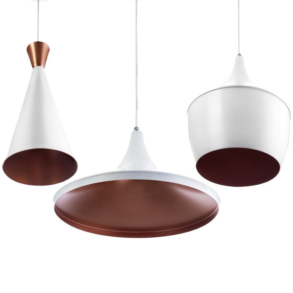 Conjunto 3 Lustres Pendente Tom Dixon Aluminio Branco