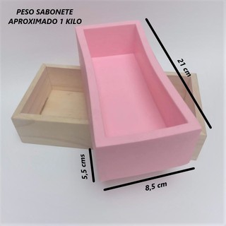 Barra de 1 Kilo Molde com caixa Forma de Silicone Para Sabonetes