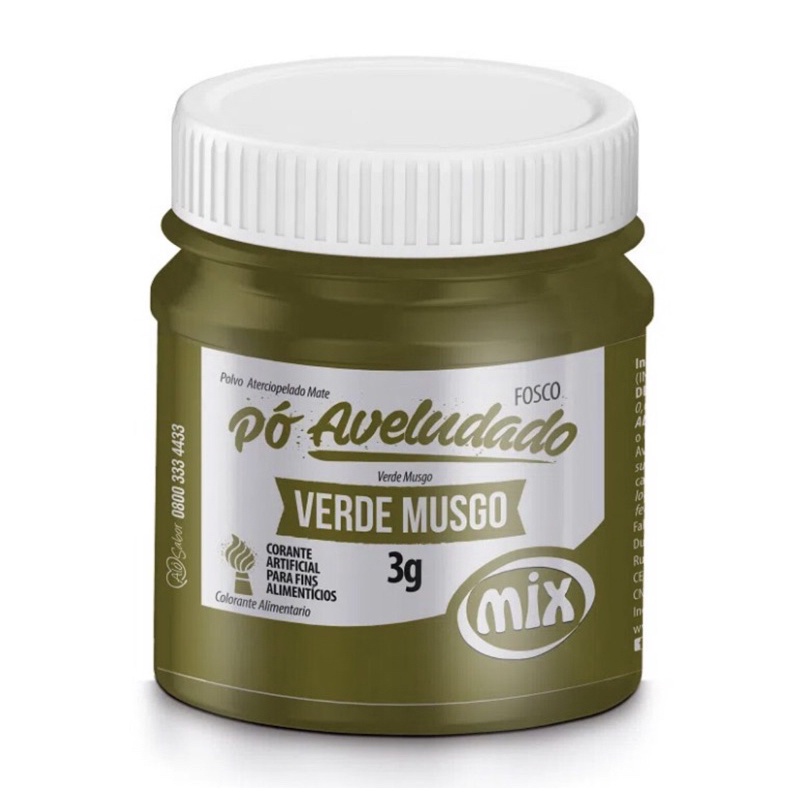 Corante Pó Verde Musgo MIX 3g Aveludado Fosco Para Decoração em Oferta na Shopee