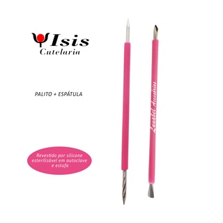Palito unha + Espátula Isis Cutelaria cor Rosa