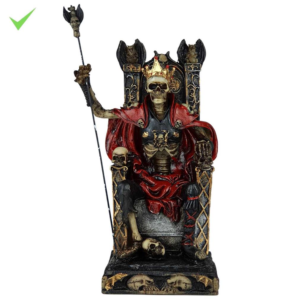 Orixa Exu Caveira No Trono Estatua Decorativa Em Resina 39cm