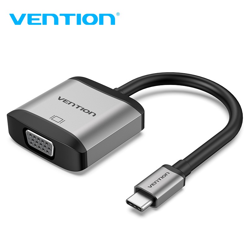 Adaptador/Conversor Vention USB 3.1 Tipo-C para VGA Compatível com MacBook Pro 2018/Chromebook Pixel/Dell XPS