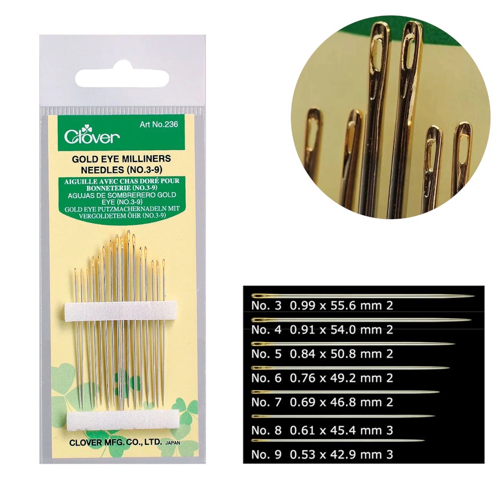 Kit de Agulha para Bordar Longa Clover Gold Eye com 16 Peças em Oferta na Shopee