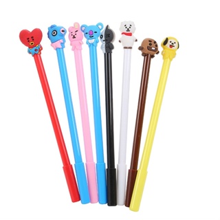8 Pçs Caneta Gel com Figuras BTS/Material de Escritório/Escolar em Oferta na Shopee