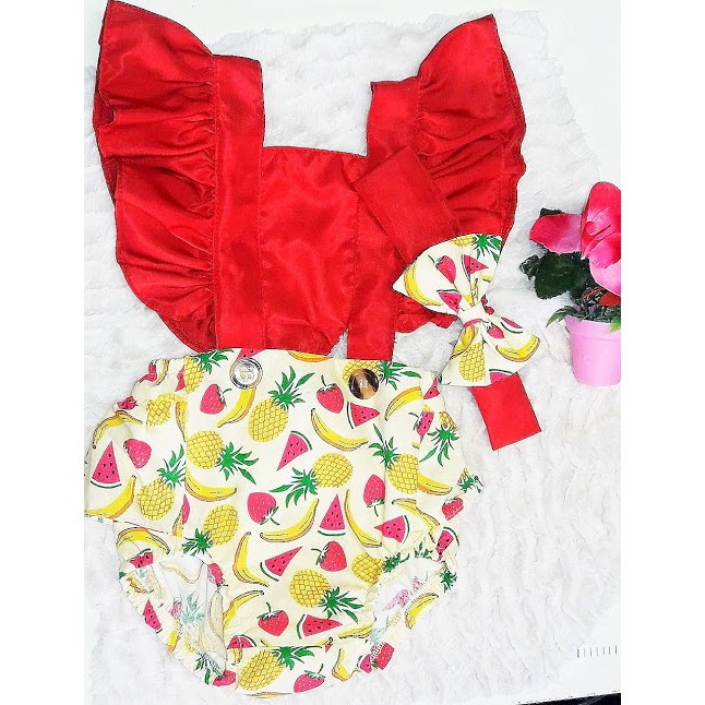 Body Bebe Romper Jardineira Infantil Macacao Mesversario Salada De Frutas Shopee Brasil