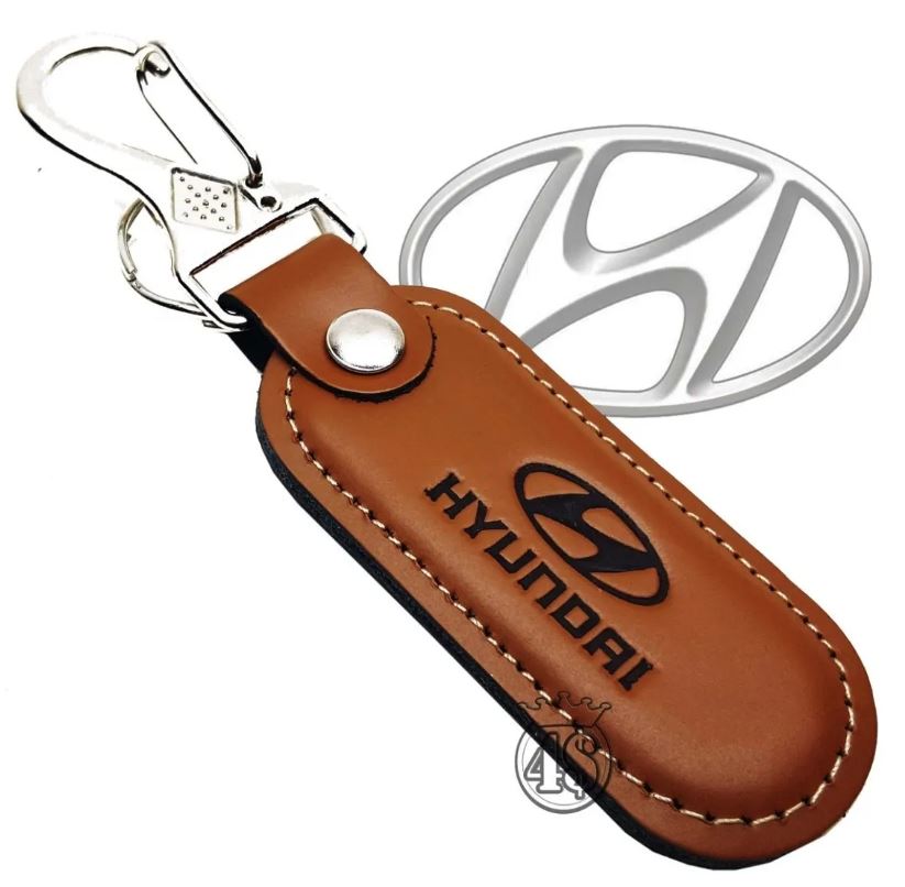 Chaveiro Hyundai Carro Mosquetão Couro Hb20 I30 Tucson Automotivo ...