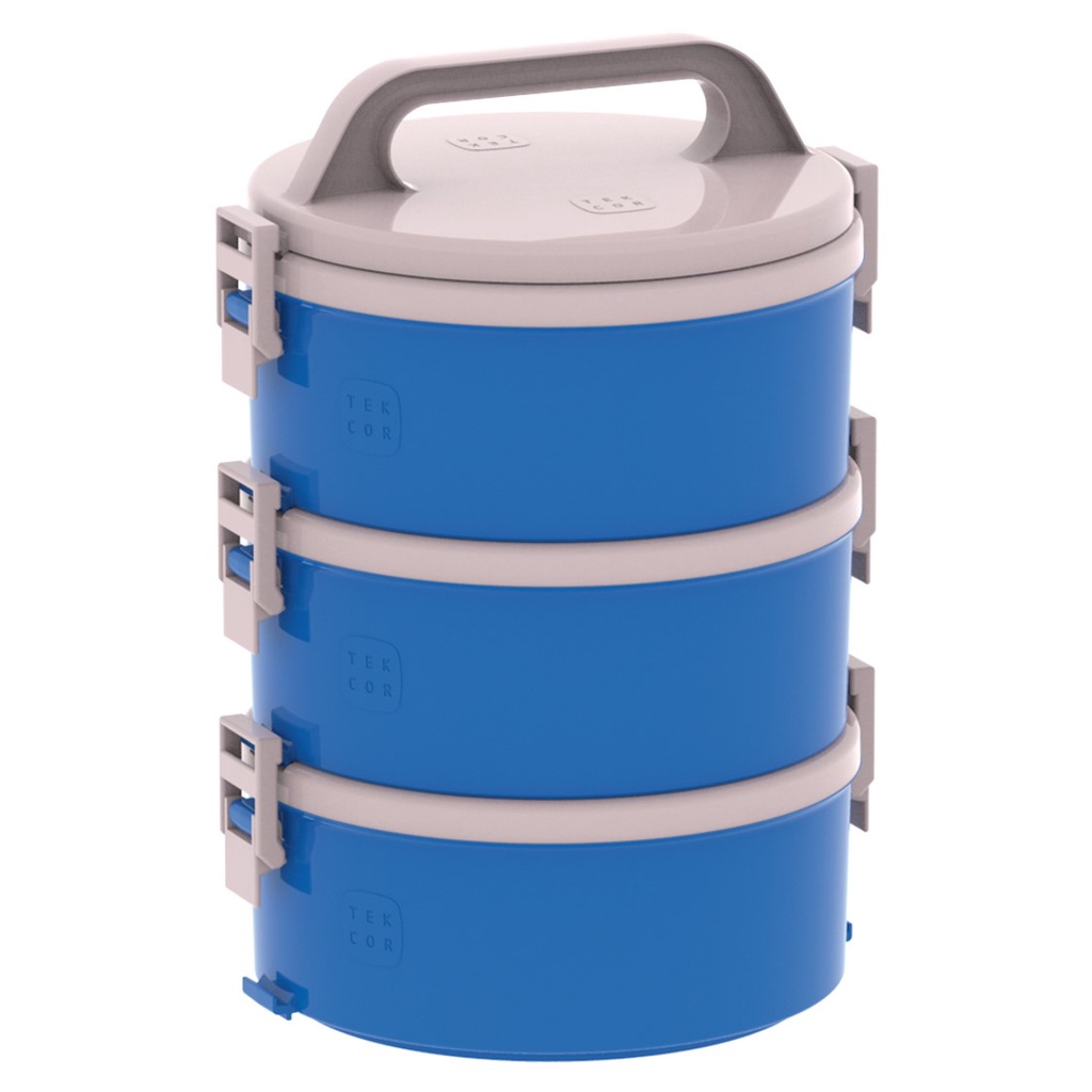 Conjunto 3 Marmita Térmica Marmitex Termoprato 1,5l Almoço Lanche Tekcor 1S 1D 1T - Soprano