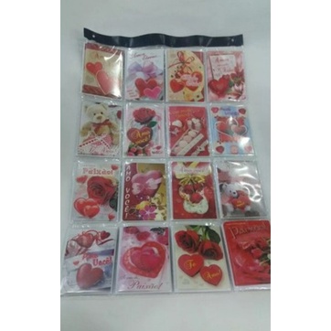 Cartela de Cartões Com Mensagens De Amor E Carinho com 27 Pç + Envelopes