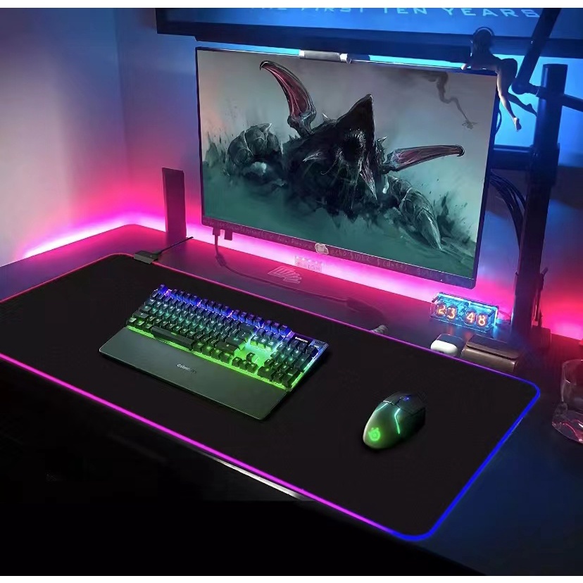 Mouse Pad Gamer/Gaming Personalizado One Piece Iluminação Rgb Led 300mm x  700mm x 3mm LX/Grande