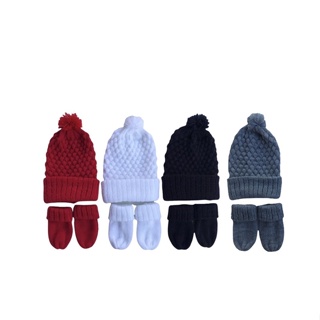 4 Toucas e 4 Luvas Recém Nascido Bebê Tricô em Oferta na Shopee