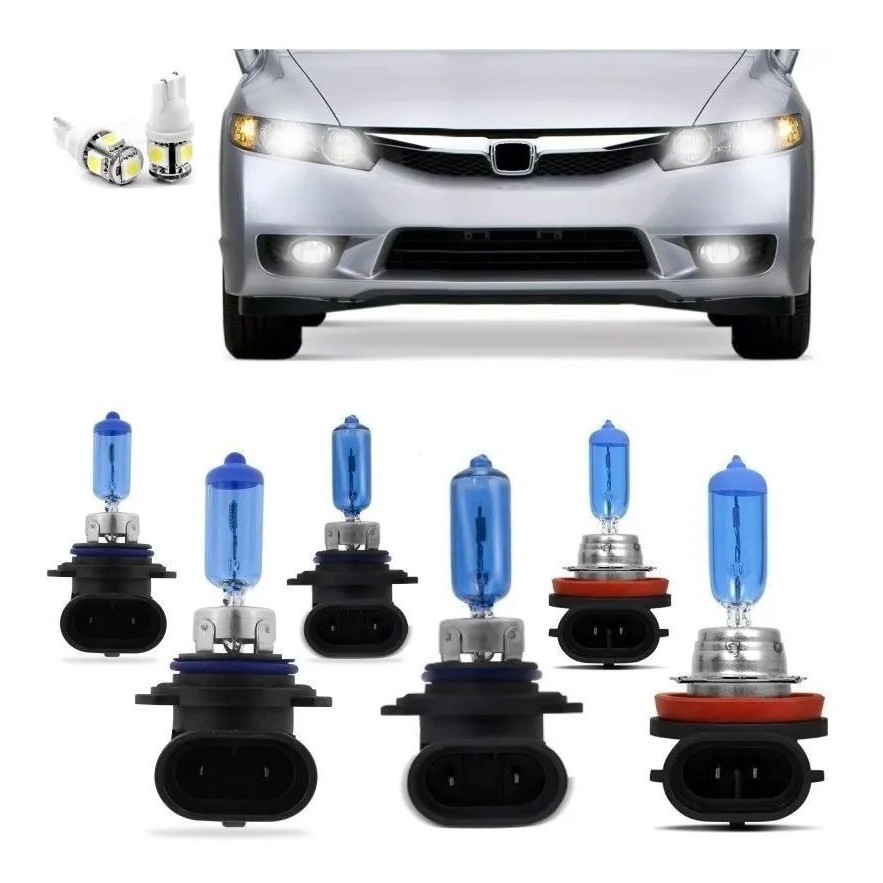 Kit Lampadas New Civic 2006 2007 2008 2009 2010 Super Branca Tech One ...