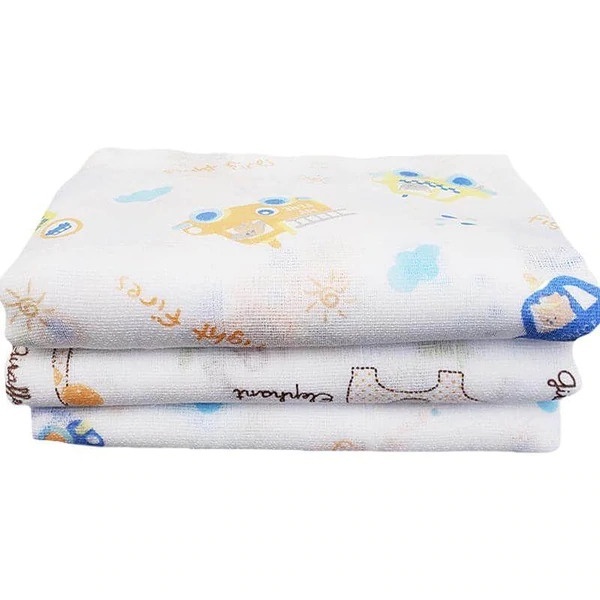 Kit Toalha Fralda 100% Algodão 3 Unidades Bebê Recém Nascido Menina Menino