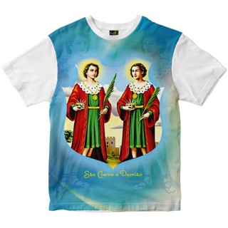 Camiseta São Cosme e Damião Rainha do Brasil Branco em Oferta na Shopee