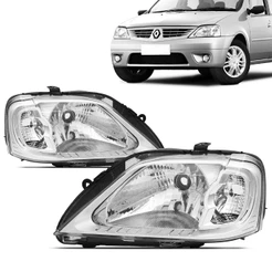 Farol Logan 2007 2008 2009 2010 Foco Simples Cromado