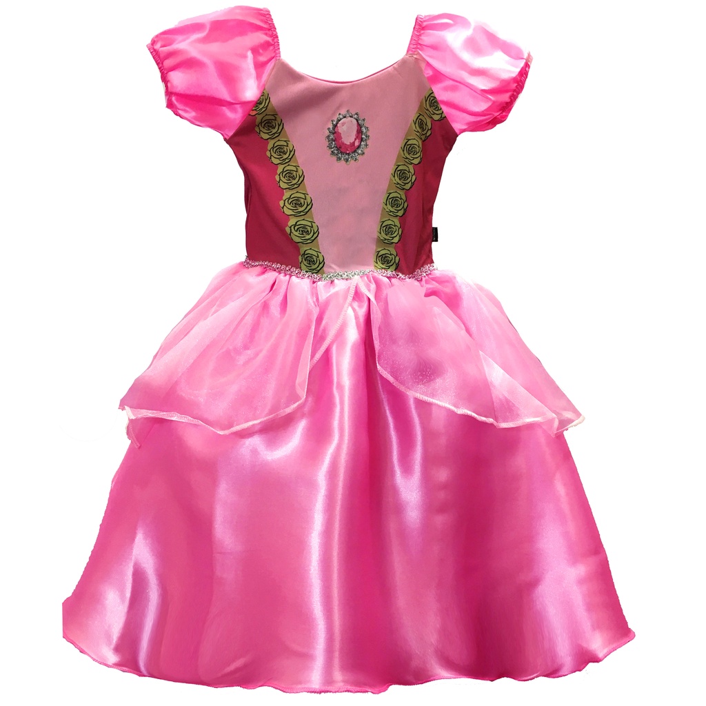 Vestido Princesa Infantil Rosa Roupa Realeza Médio Luxo serve para ...