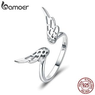 Bamoer Prata 925 Anéis Da Moda Elf Asa SCR457
