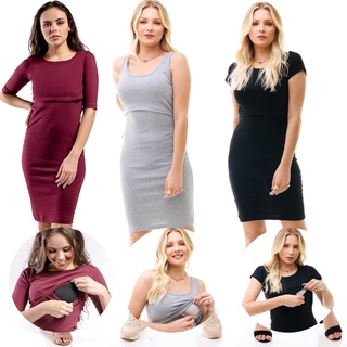 Kit com 3 Vestidos Para Amamentação