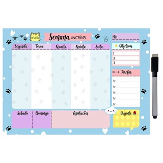 Quadro Planejador de Metal Semanal 20x26cm + Caneta em Oferta na Shopee