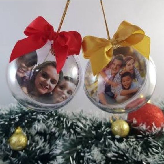 Bola de Natal Personalizadas com Foto 6,5cm | Shopee Brasil
