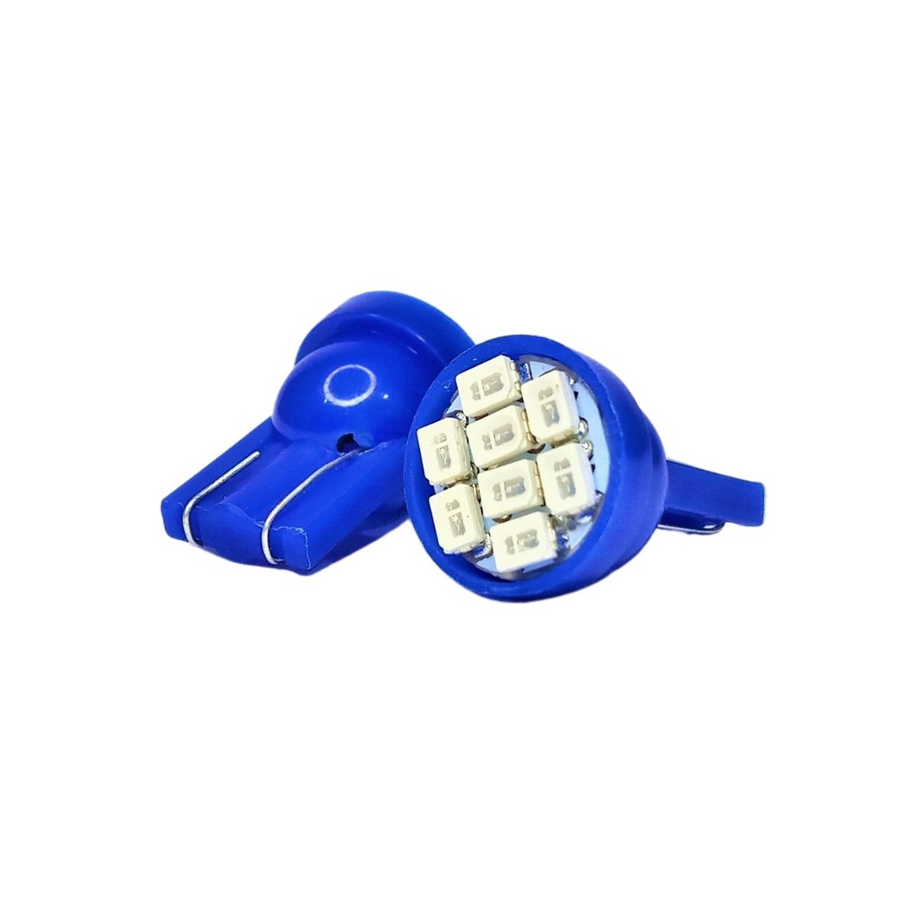 Lâmpada Pingão 8 Leds - Pingo T10 - Azul - Par