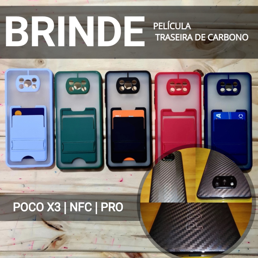 Capa Capinha Para Xiaomi Poco X3 Poco X3 Nfc Poco X3 Pro Porta Cartão E Apoio De Celular 6900