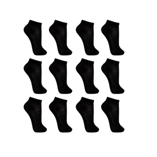 Kit 12 Pares Meias Masculina Preto 40 ao 46 Soquete Cano Curto PRETA