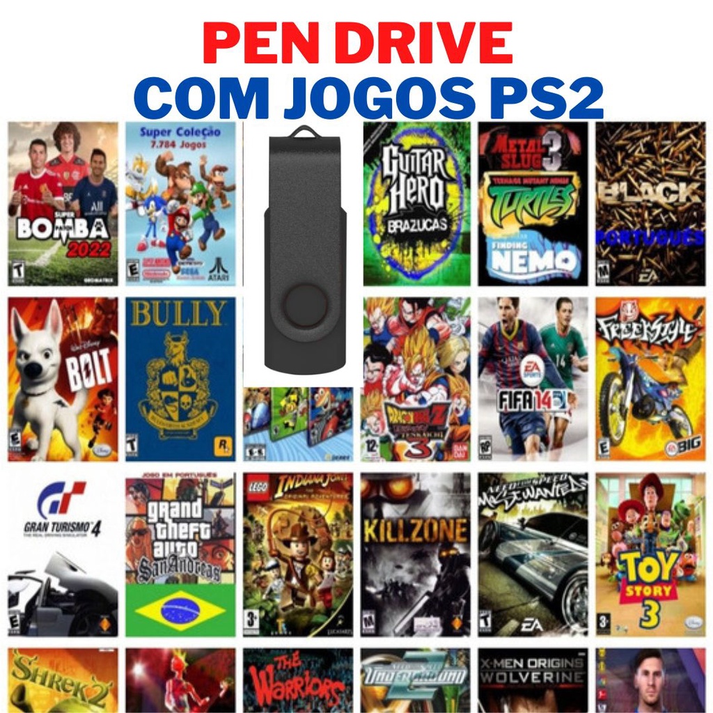 Pen Drive Para Ps2 Jogos A Escolha Playstation 2