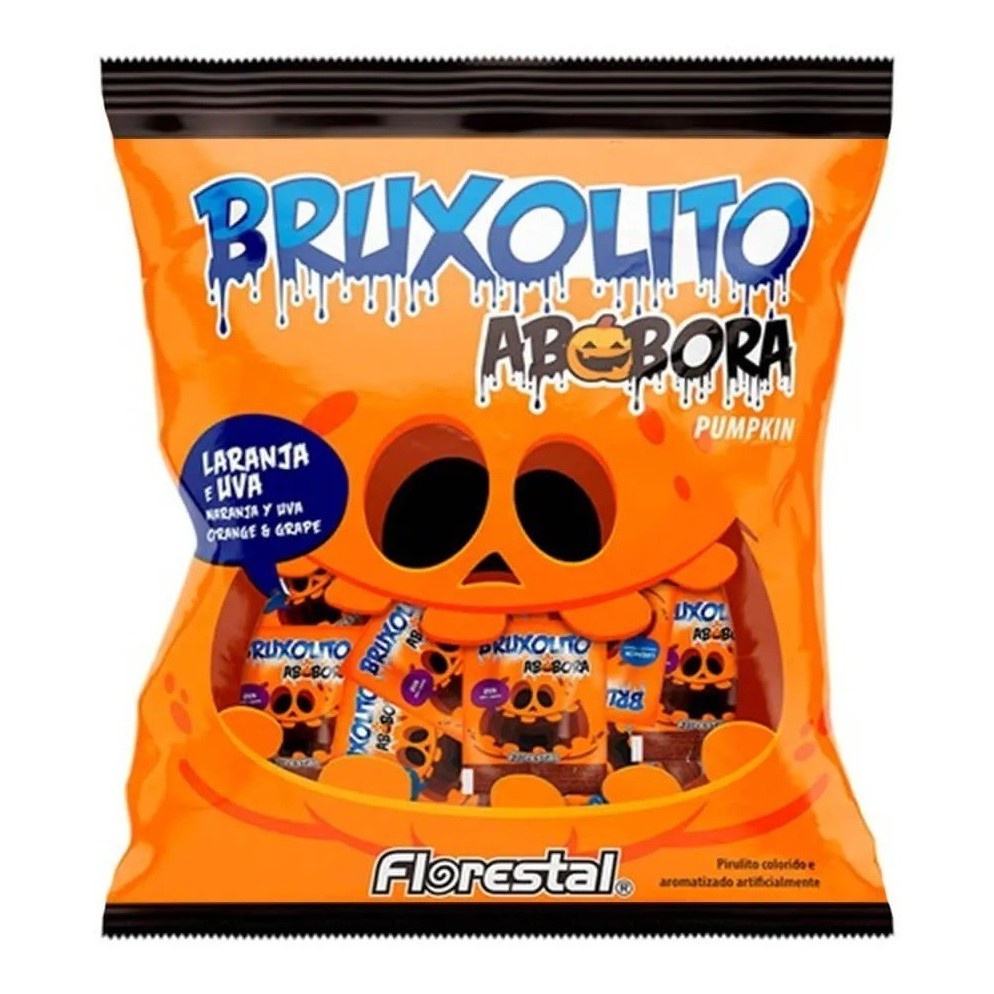 Pirulito Bruxolito Abóbora C/50un Florestal em Oferta na Shopee