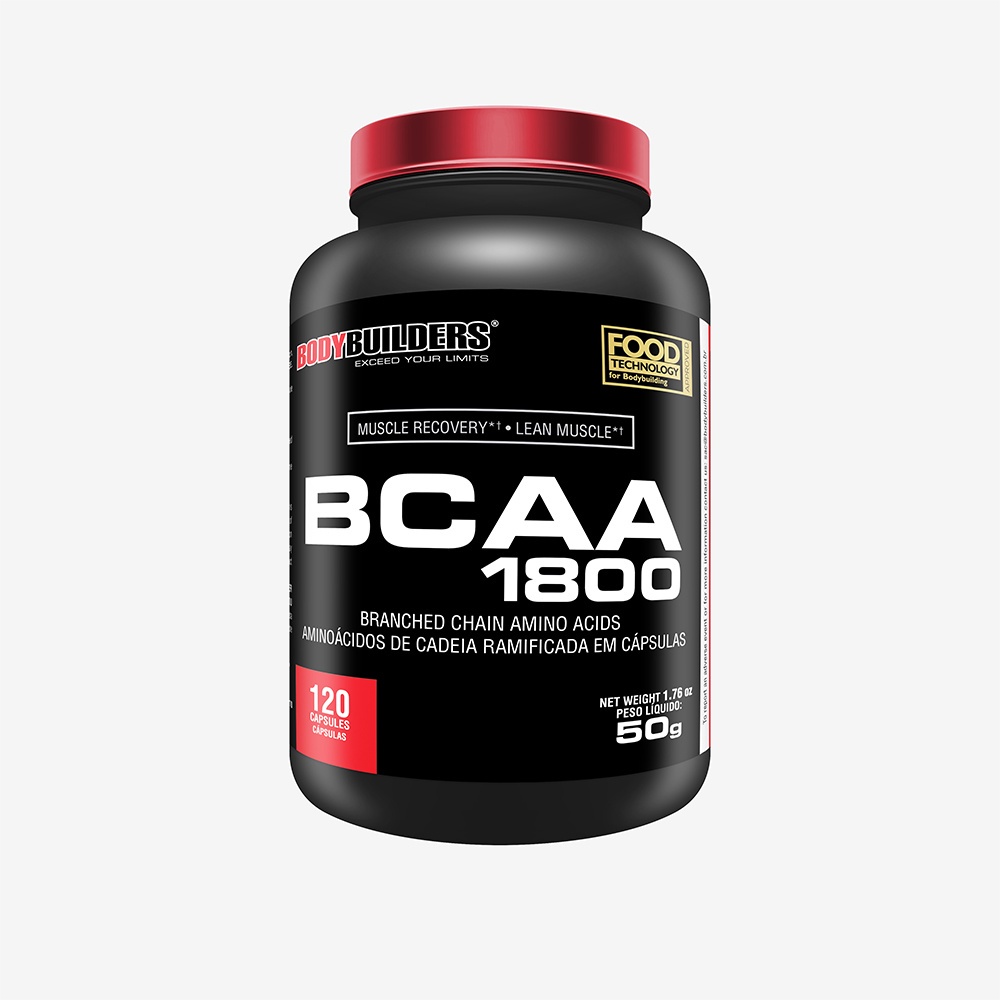 BCAA 1800 120 Cápsulas – Bodybuilders Suplemento Ideal para Academia e Atividades Físicas