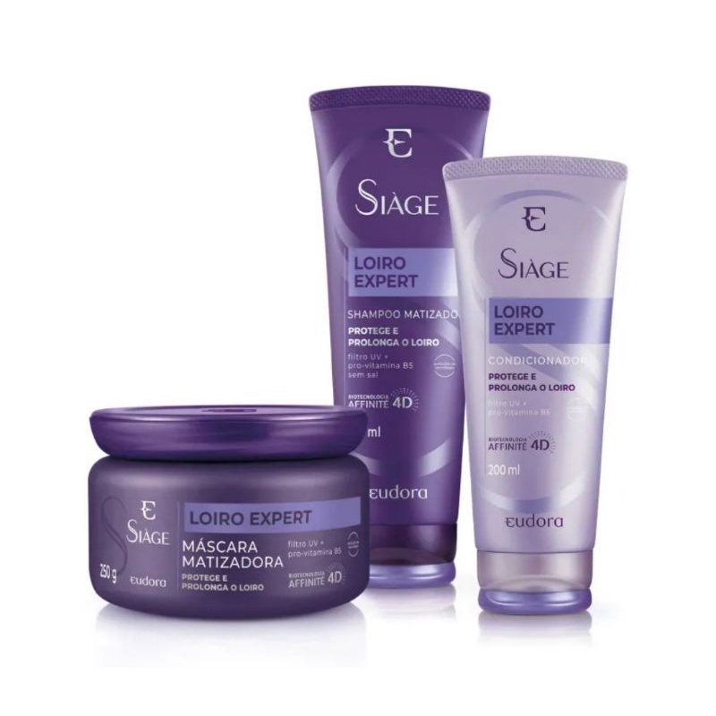 Kit Siàge Loiro Expert Shampoo + Condicionador + Máscara Matizadora