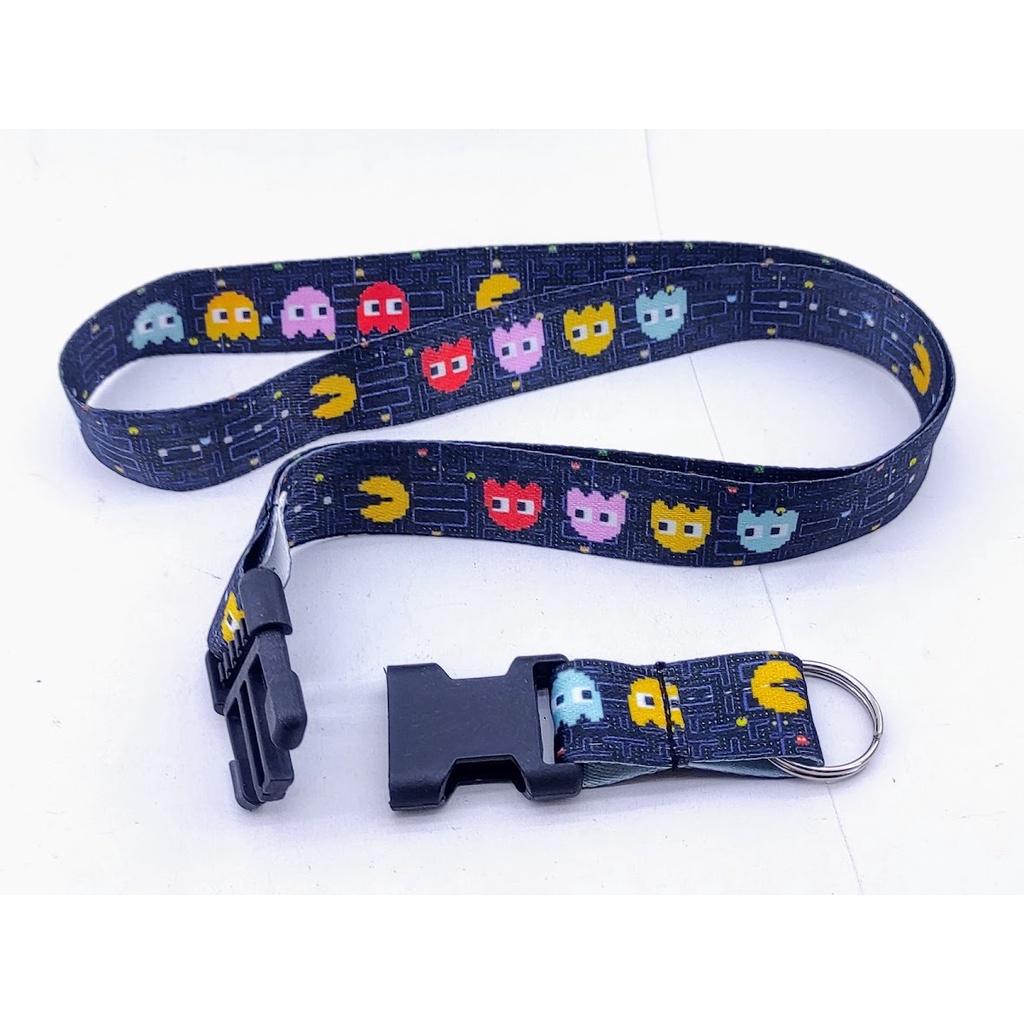 Cordão para pescoço Pac Man Atari chaveiro Tirante com engate rápido moto caneca moto ou crachá