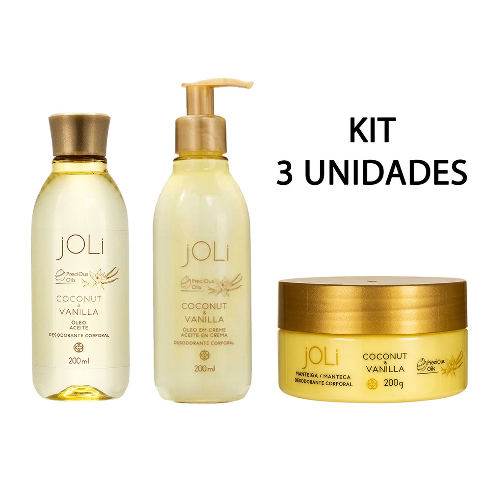 Hinode Joli Óleo Corporal + Manteiga Desodorante Corporal + Óleo em Creme Coco e Vanilla
